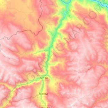 Mapa topográfico Vilca, altitude, relevo