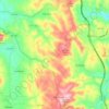 Mapa topográfico Podentes, altitude, relevo