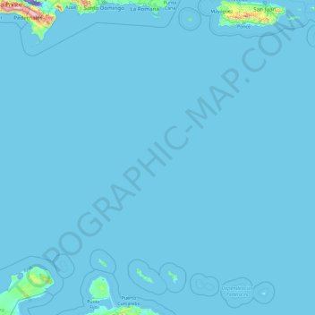 Mapa topográfico Nederlandse Cariben, altitude, relevo