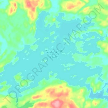 Mapa topográfico Nistowiak Lake, altitude, relevo