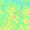 Mapa topográfico Paraguaçu, altitude, relevo