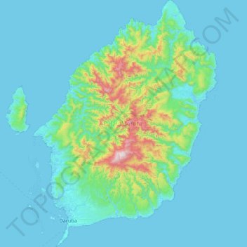 Mapa topográfico Morotai Island, altitude, relevo