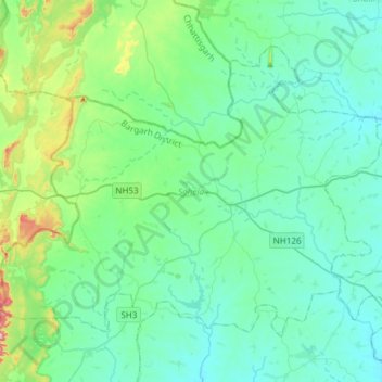 Mapa topográfico Sohela, altitude, relevo