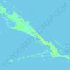 Mapa topográfico Great Exuma Island, altitude, relevo