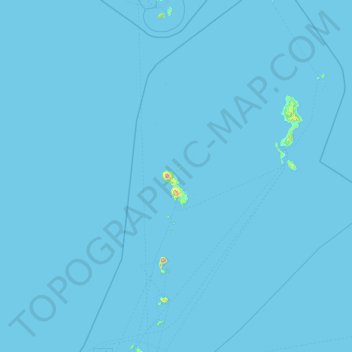 Mapa topográfico Kepulauan Sangihe, altitude, relevo