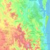 Mapa topográfico Gympie Regional, altitude, relevo