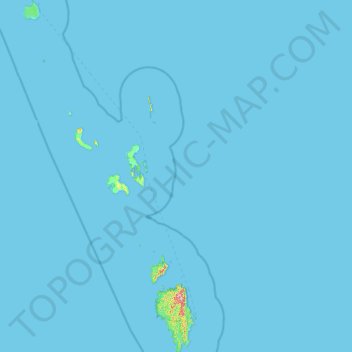 Mapa topográfico Nicobar Islands, altitude, relevo