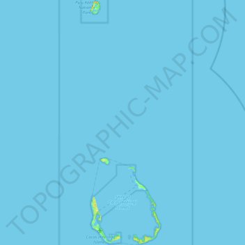 Mapa topográfico Shire of Cocos (Keeling) Islands, altitude, relevo
