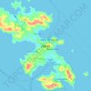 Mapa topográfico Leros, altitude, relevo