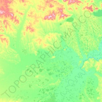 Mapa topográfico Абыйский наслег, altitude, relevo