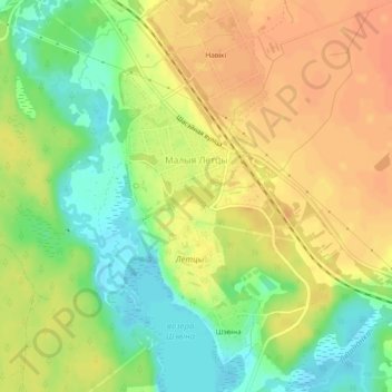 Mapa topográfico Малые Лётцы, altitude, relevo