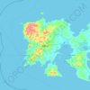 Mapa topográfico Lemnos, altitude, relevo