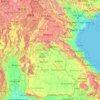 Mapa topográfico Laos, altitude, relevo