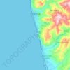 Mapa topográfico Amantea, altitude, relevo