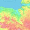 Mapa topográfico Calvados, altitude, relevo