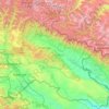 Mapa topográfico Cachétia, altitude, relevo