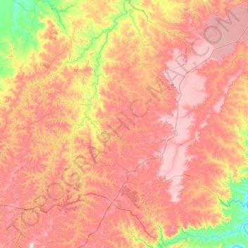 Mapa topográfico Luizlândia do Oeste, altitude, relevo