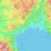 Mapa topográfico Languedoc-Roussillon, altitude, relevo