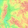 Mapa topográfico Jackson Hole, altitude, relevo