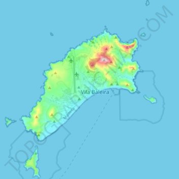 Mapa topográfico Porto Santo, altitude, relevo