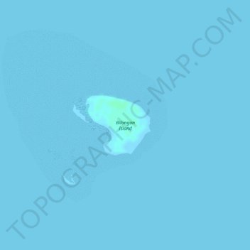 Mapa topográfico Bilangan Island, altitude, relevo