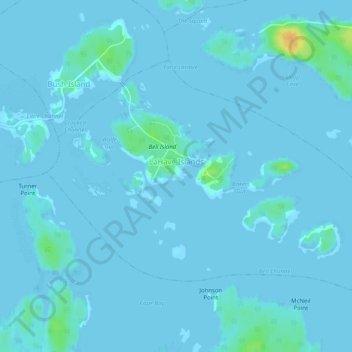 Mapa topográfico LaHave Islands, altitude, relevo