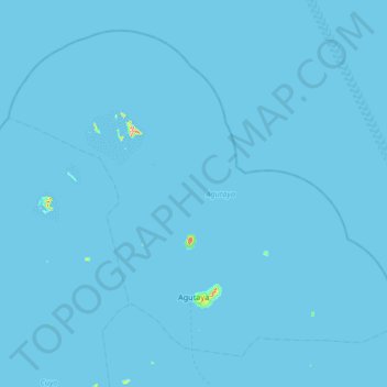Mapa topográfico Agutaya, altitude, relevo