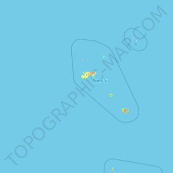 Mapa topográfico Îles Santa Cruz, altitude, relevo