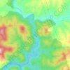 Mapa topográfico Pego das Pias, altitude, relevo