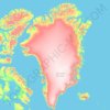 Mapa topográfico Gronelândia, altitude, relevo