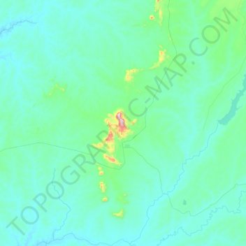 Mapa topográfico Taipas do Tocantins, altitude, relevo