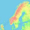 Mapa topográfico Skandinavia, altitude, relevo