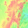 Mapa topográfico Mirangaba, altitude, relevo