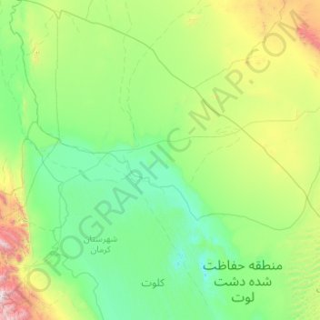 Mapa topográfico دهستان تکاب, altitude, relevo