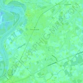 Mapa topográfico Saint-Amand, altitude, relevo