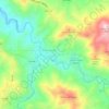 Mapa topográfico Yahuecas, altitude, relevo