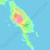 Mapa topográfico Pulau Pagai Selatan, altitude, relevo