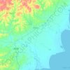 Mapa topográfico Camaquã, altitude, relevo