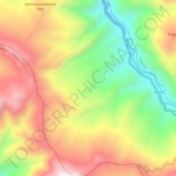 Mapa topográfico Provincia de Chota, altitude, relevo