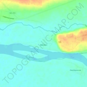 Mapa topográfico Подояйск, altitude, relevo