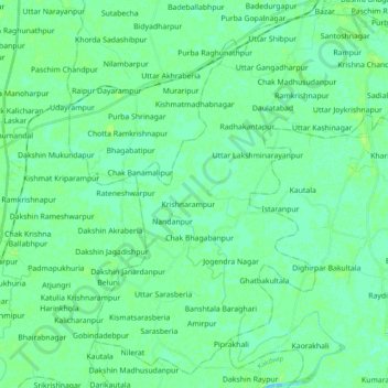 Mapa topográfico Mathurapur - I, altitude, relevo