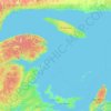 Mapa topográfico Gaspésie–Îles-de-la-Madeleine, altitude, relevo