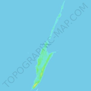 Mapa topográfico Ship Channel Cay, altitude, relevo