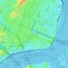 Mapa topográfico Lower East Side, altitude, relevo