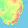 Mapa topográfico New South Wales, altitude, relevo