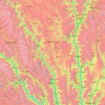 Mapa topográfico Markam County, altitude, relevo