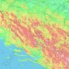Mapa topográfico Federação da Bósnia e Herzegovina, altitude, relevo