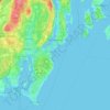 Mapa topográfico Narragansett, altitude, relevo