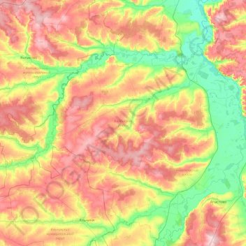 Mapa topográfico Кайбицкий район, altitude, relevo