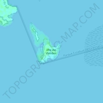 Mapa topográfico Ilha das Pombas, altitude, relevo